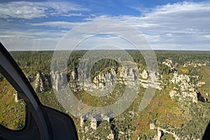 Aerial view grand canyon at Kaybab National Forest from helicopter