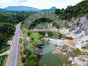 Aerial view of grand canyon Khanom - Nakhon Si  Thammarat