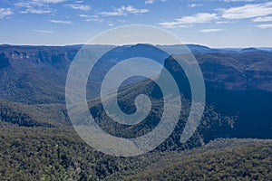 Aerial view of The Grand Canyon in regional New South Wales in Australia