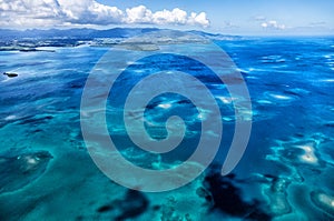 Aerial view of Grand Cul de Sac Marin, Basse-Terre, Guadeloupe, Lesser Antilles, Caribbean