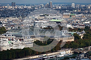 Aerial view of the Grand Palais and Petit Palais in Paris