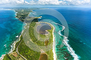 Aerial view of Grande-Terre, Guadeloupe, Caribbean