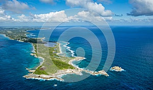 Aerial view of Grande-Terre, Guadeloupe, Caribbean