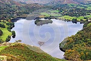 Aerial view of Grasmere in Aut