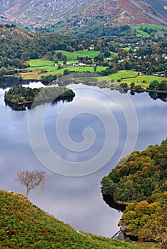Aerial view of Grasmere in Aut photo