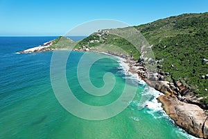 Aerial view of Gravata beach, at Florianopolis, Brazil