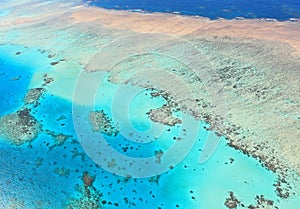 Aerial view of Great Barrier Reef