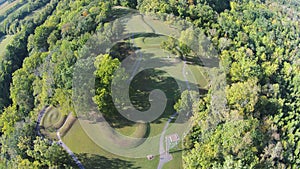 Aerial View of the Great Serpent Mound of Ohio