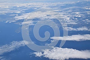 Aerial view of Greece  from the plane. Ionic Sea photo