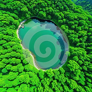 Aerial view of a green Epic Clean environmentally friendly sustainable development Green