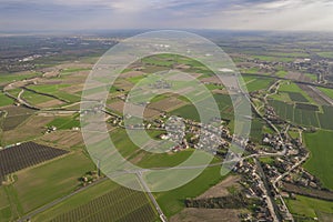 Aerial View of Green Fields in Pianura Padana