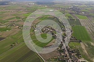Aerial View of Green Fields in Pianura Padana