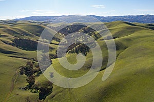 Aerial View of Green Hills in Tri-Valley, Northern California