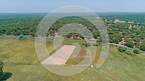 Aerial View Green Rural Landscape