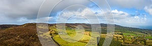 Aerial view of Greencastle, Lough Foyle and Magilligan Point in Northern Ireland - County Donegal, Ireland