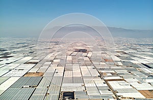 Aerial view greenhouses in the Almerimar, Spain