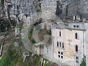Aerial view of the Grotto of Maria Magdalena in France, Plan D`Aups, the massif St.Baum, holy fragrance, famous place photo
