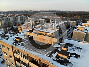 Aerial view of GSM antennas on the roof