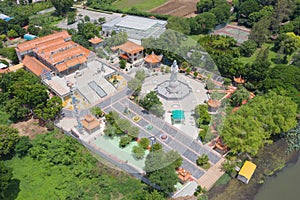 Aerial view of Guan Yin Shrine, Thien Fah Foundation, Tha Ma Kham, Kanchanaburi District, Thailand