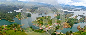 Aerial view of Guatape in Antioquia, Colombia photo