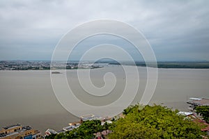 Aerial view of Guayas River and Guayaquil city - Guayaquil, Ecuador photo