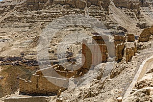 Aerial view of Guge Dynasty Relics Scenic Area in Zhada County, Ali Prefecture, Tibet, China