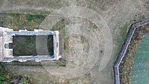 Aerial view of Guildford St Catherine`s Hill and Chapel England