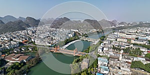 Aerial view of Guilin city in China