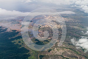 Aerial view of Guri reservoir