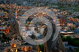 Aerial view of Göreme village in Cappadocia Türkiye