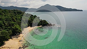 Aerial View Haad Laem Sing Beach Phuket Thailand