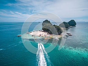 Aerial view of Hagonoy Island in Salvacion, Surigao del Sur, Philippines photo