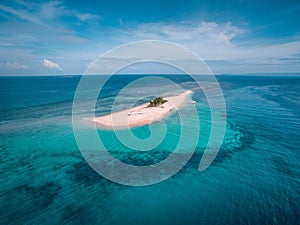 Aerial view of Hagonoy Island in Salvacion, Surigao del Sur, Philippines photo