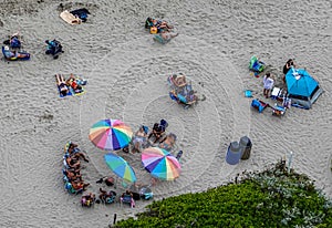 Aerial view of Hallandale Beach from high-rise luxury condominium