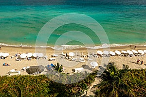 Aerial view of Hallandale Beach from highrise luxury condominium photo