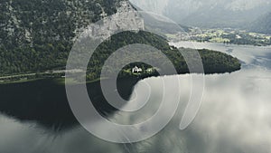 Aerial view of Hallstatt village, Austria  Stock Photos, and Images - drone view