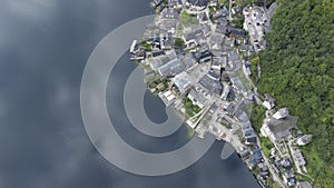 Aerial view of Hallstatt village, Austria  Stock Photos, and Images - drone view