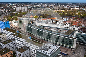 Aerial view of Hamburg in Germany