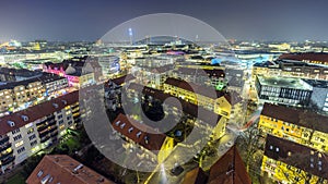 Aerial view of Hannover at evening. Lower Saxony.