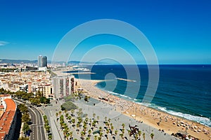 Aerial view of the Harbor district in Barcelona