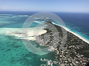 Aerial view of Harbour Island, The Bahamas