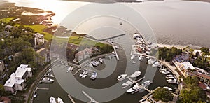 Aerial view of Harbour Town, Hilton Head photo