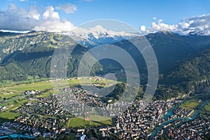 Aerial view from Harder Kulm, Switzerland