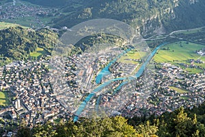 Aerial view from Harder Kulm, Switzerland