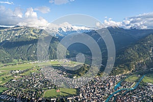 Aerial view from Harder Kulm, Switzerland