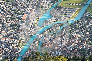 Aerial view from Harder Kulm, Switzerland