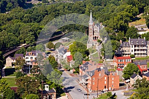 Aerial view Harpers Ferry national park photo