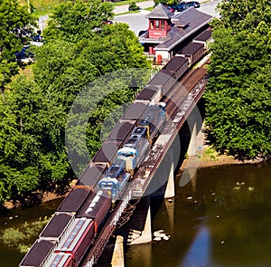 Aerial view Harpers Ferry rail station