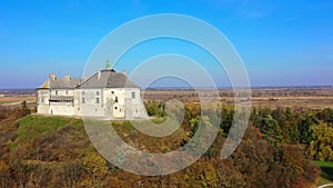 Aerial view of haunted castle of Olesko, Ukraine