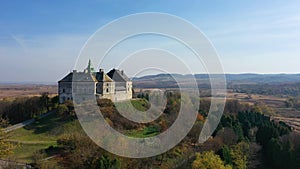 Aerial View of Haunted Castle of Olesko, Ukraine